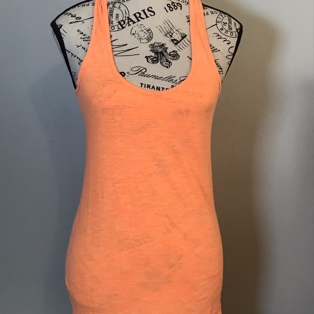 VICTORIA SECRET PINK RACERBACK LIGHTWEIGHT TANK TOP…BEAUTIFUL CORAL SIZE SP